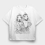 Dachshund Dogs And Beer Daschund Sketch Gc, Tricou Oversize Barbati (Unisex)