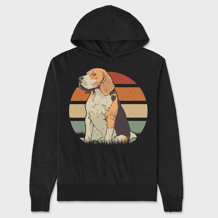 Beagle Sunset, Hanorac Oversize Barbati (Unisex)