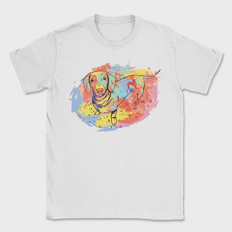 Dachshund Watercolor, Tricou Barbati (Unisex)