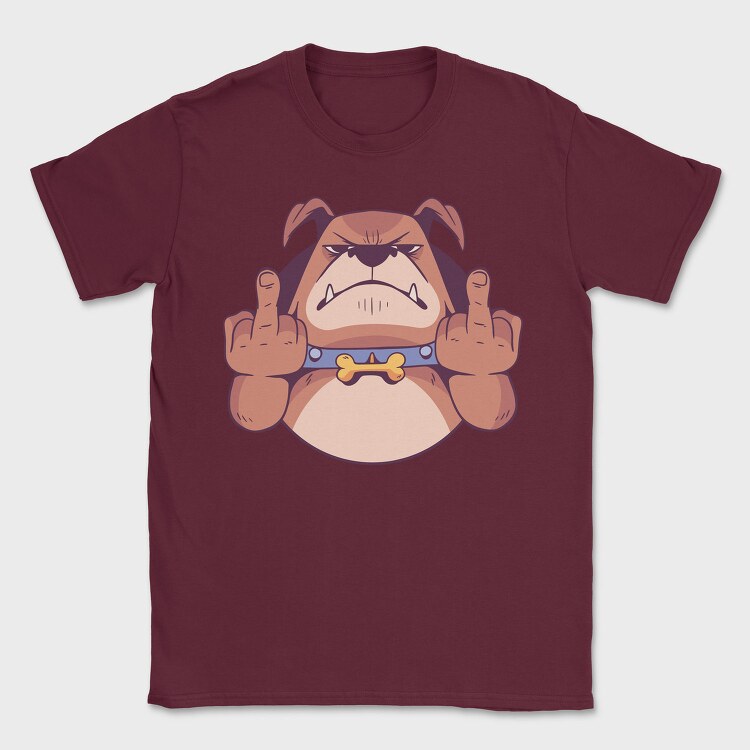 Dog Middle Finger, Tricou Barbati (Unisex)