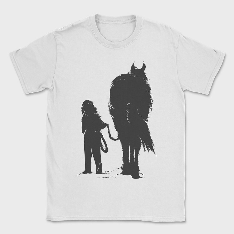 Girl And Horse, Tricou Barbati (Unisex)