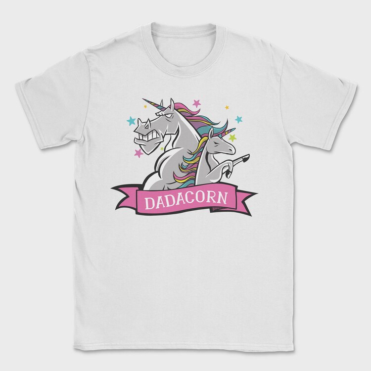 Daddy Unicorn Dad Corn, Tricou Barbati (Unisex)