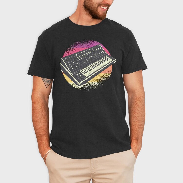 Synthesizer Retro, Tricou Barbati (Unisex)