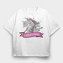 Daddy Unicorn Dad Corn, Tricou Oversize Barbati (Unisex)