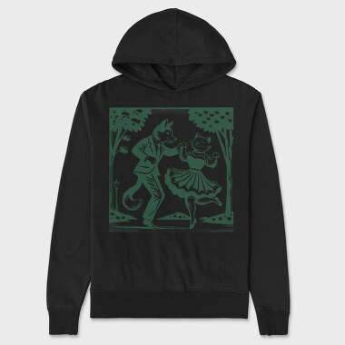 Dancing Foxes Tote, Hanorac Oversize Barbati (Unisex)
