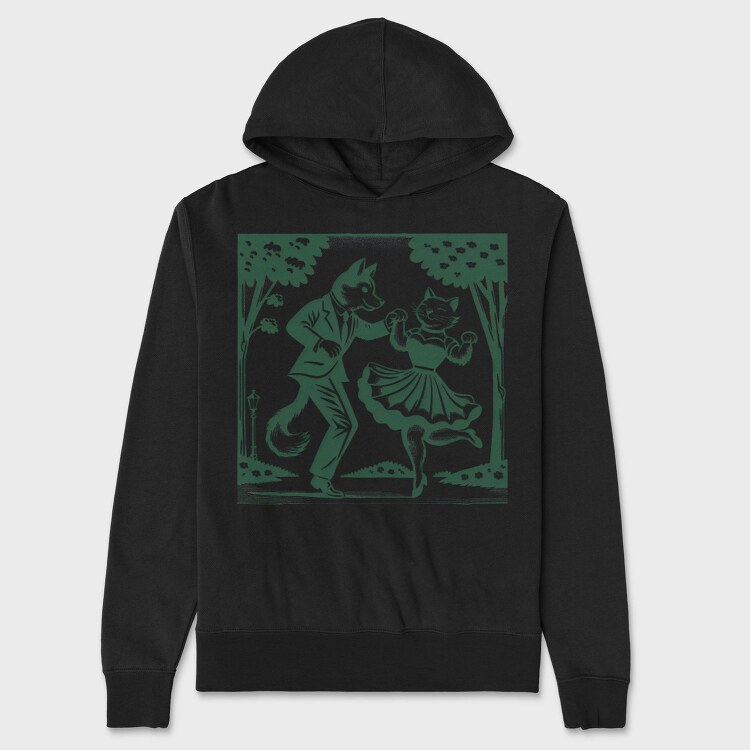 Dancing Foxes Tote, Hanorac Oversize Barbati (Unisex)