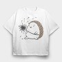 Dandelion And Hedgehog Holding A, Tricou Oversize Barbati (Unisex)