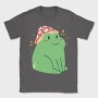 Cute Frog With Mushroom Sitting Cottage Core, Tricou Barbati (Unisex)
