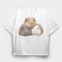 Cute Guinea Pigs, Tricou Oversize Barbati (Unisex)