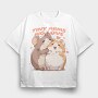 Cute Hamster Animal Friends Warm Hugs, Tricou Oversize Barbati (Unisex)