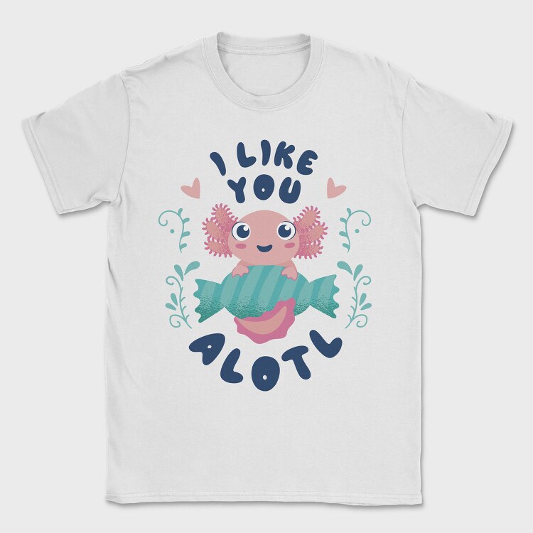 Cute Happy Baby Axolotl, Tricou Barbati (Unisex)