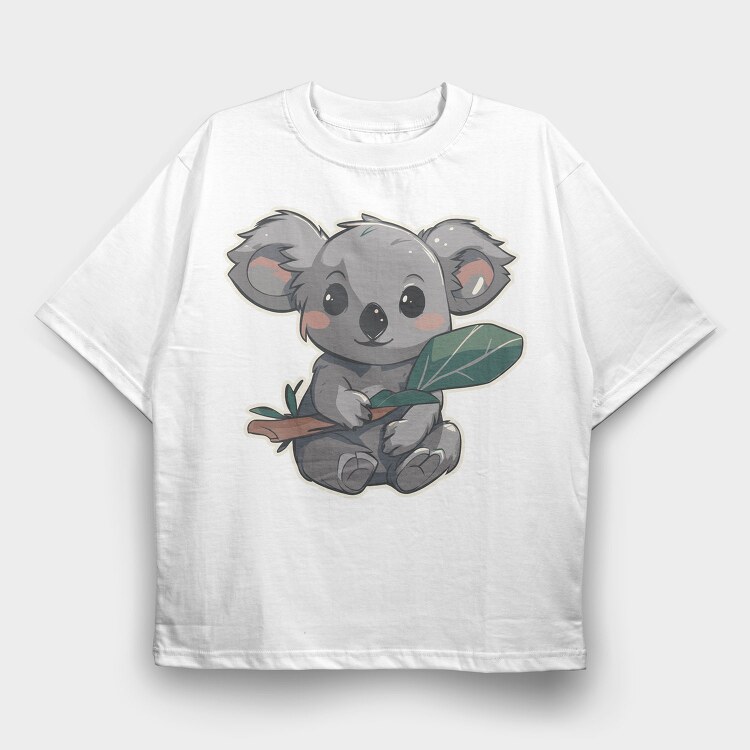Cute Koala Australian Eucaliptus, Tricou Oversize Barbati (Unisex)