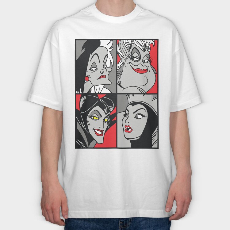 Villanas Disney Pop Art, Tricou Oversize Barbati (Unisex)
