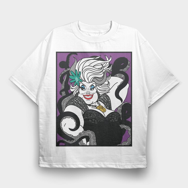 Villanas Disney Ursula C, Tricou Oversize Barbati (Unisex)