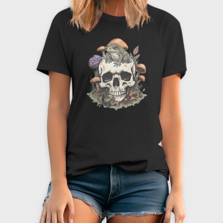 Cottagecore Frog Skull, Tricou Barbati (Unisex)