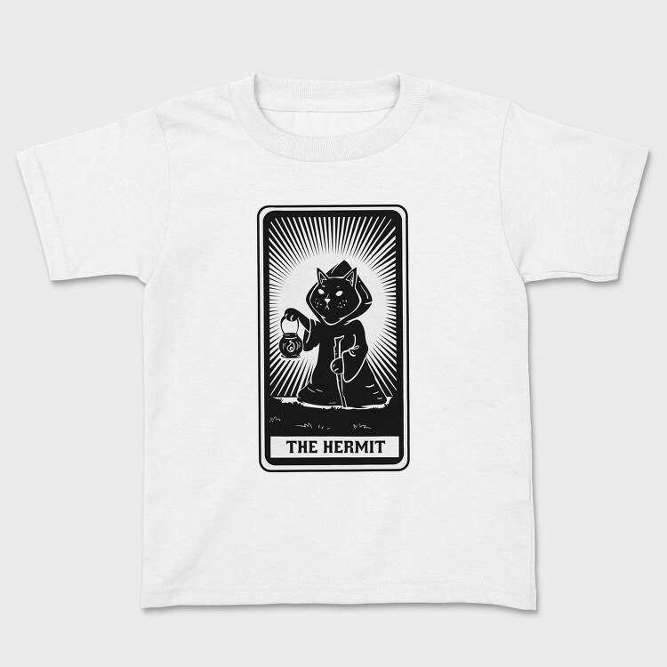Cat Tarot Card Fantasy The Hermit, Tricou Copii