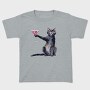 Cat With Martini Throw Pillow Black, Tricou Copii