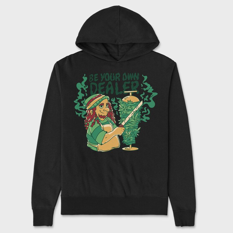 Be Your Own Dealer Cannabis Kebab Doner Kebab Man Weed Bud, Hanorac Oversize Barbati (Unisex)