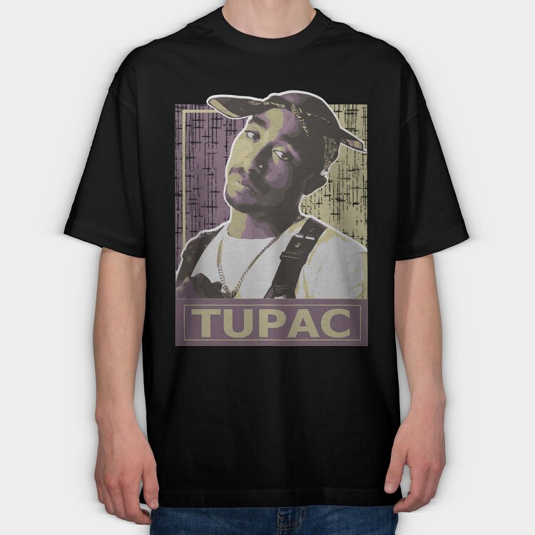 Tupac 2, Tricou Oversize Barbati (Unisex)