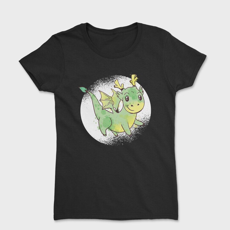 Cute Dragon Watercolor, Tricou Femei