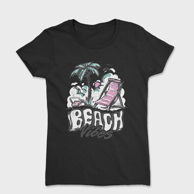 Beach Vibes Summer Vintage Lettering, Tricou Femei