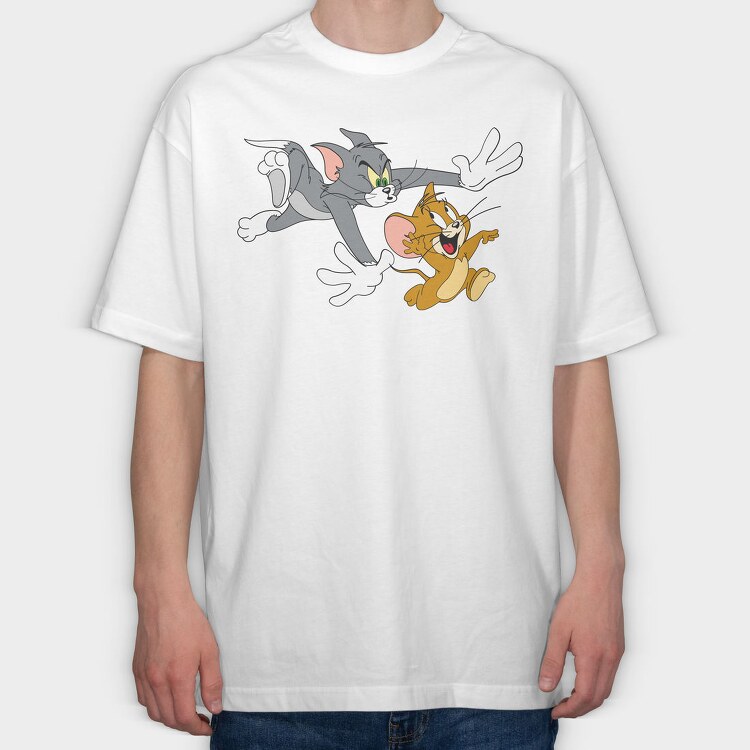 Tom and Jerry 4, Tricou Oversize Barbati (Unisex)