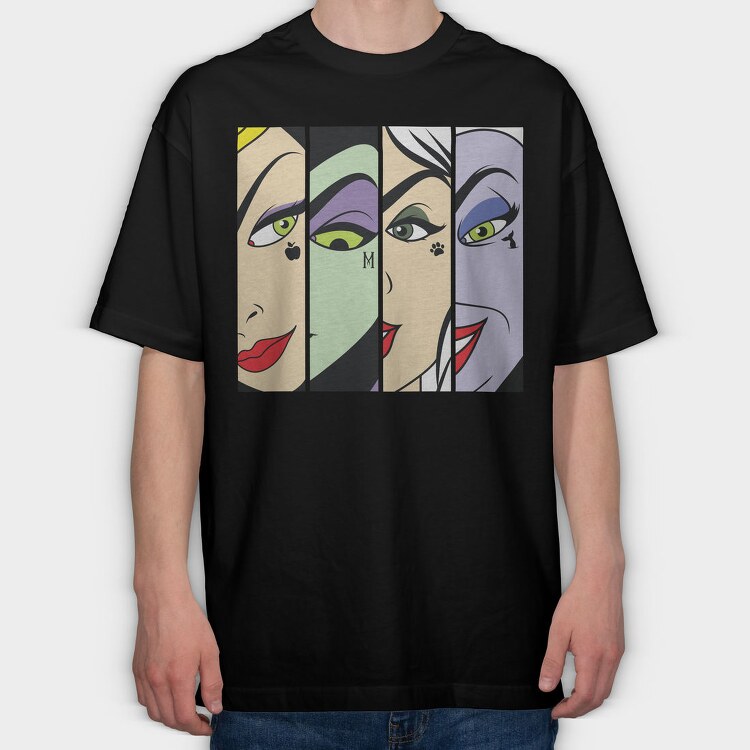 Villanas Disney Faces, Tricou Oversize Barbati (Unisex)