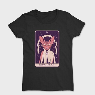 Cat Wizard Mystical Tarot Card Horus The Si, Tricou Femei