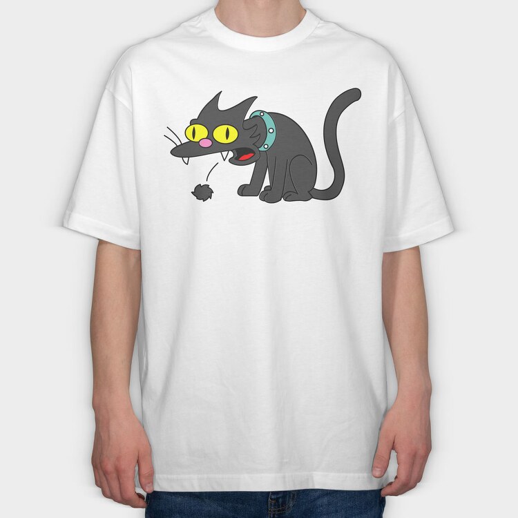 Vector Simpsons Cat, Tricou Oversize Barbati (Unisex)