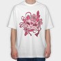 Cherry Blossom Japanese Mask Japan, Tricou Oversize Barbati (Unisex)