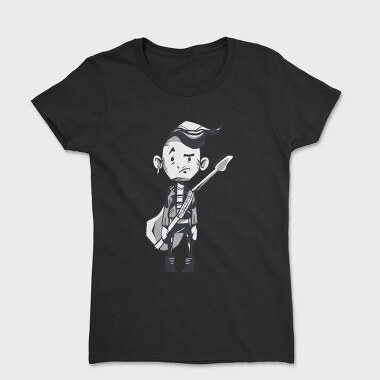 Character Holding Guitar Punk, Tricou Femei