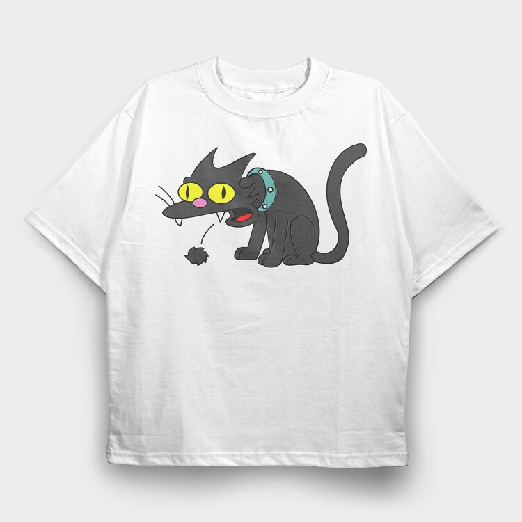 Vector Simpsons Cat, Tricou Oversize Barbati (Unisex)