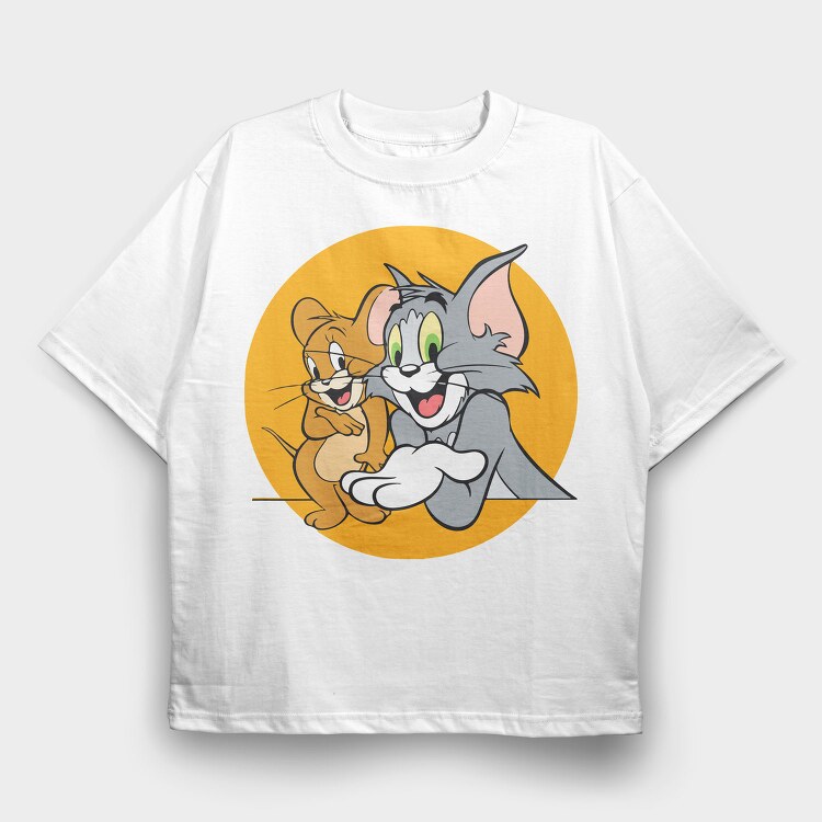 Tom and Jerry 5, Tricou Oversize Barbati (Unisex)