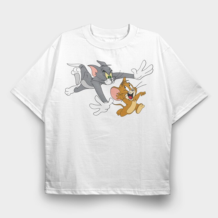 Tom and Jerry 4, Tricou Oversize Barbati (Unisex)