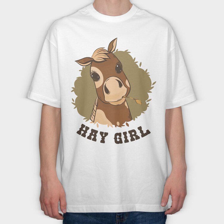 Cute Horse, Tricou Oversize Barbati (Unisex)