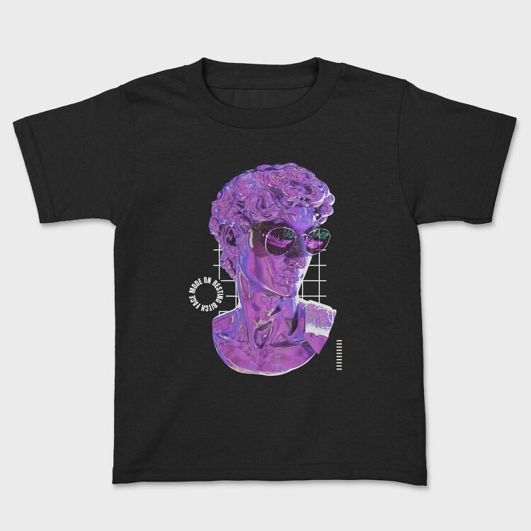3d Liquid Statue Head With Glasses Bitch Face, Tricou Copii