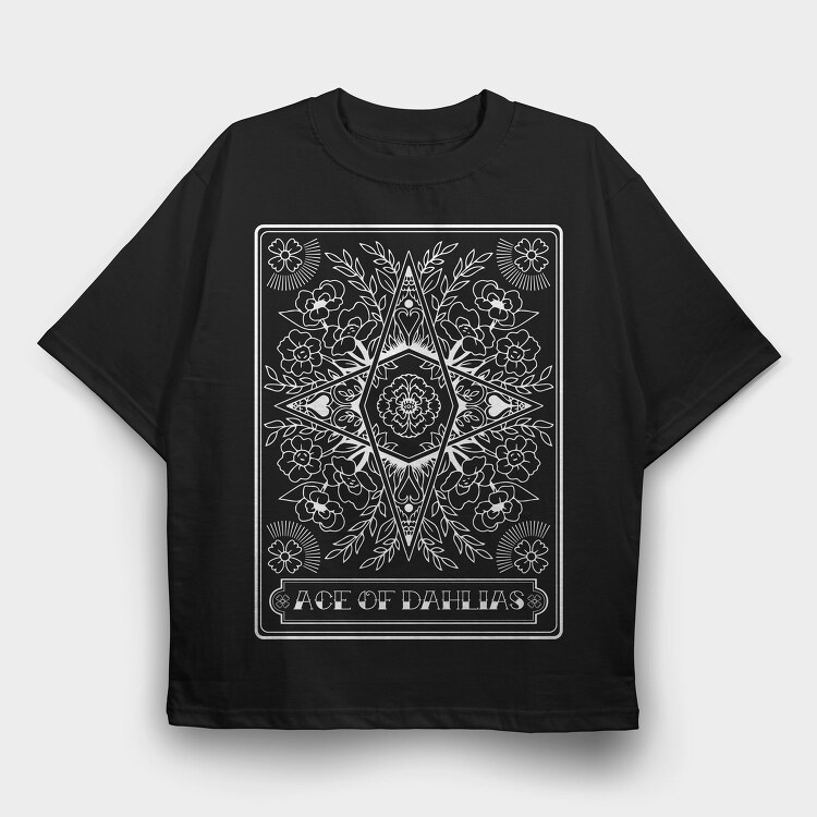 Ace Of Dahlias Flowers, Tricou Oversize Barbati (Unisex)