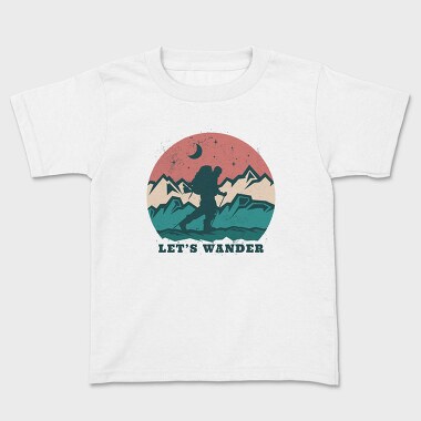 Adventure Wander Mountain Lets Wander, Tricou Copii
