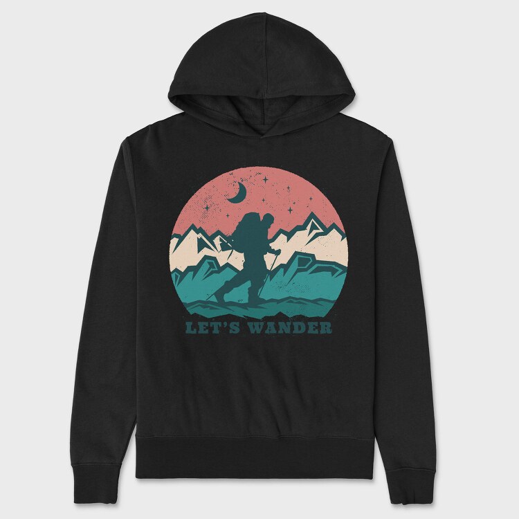 Adventure Wander Mountain Lets Wander, Hanorac Oversize Barbati (Unisex)