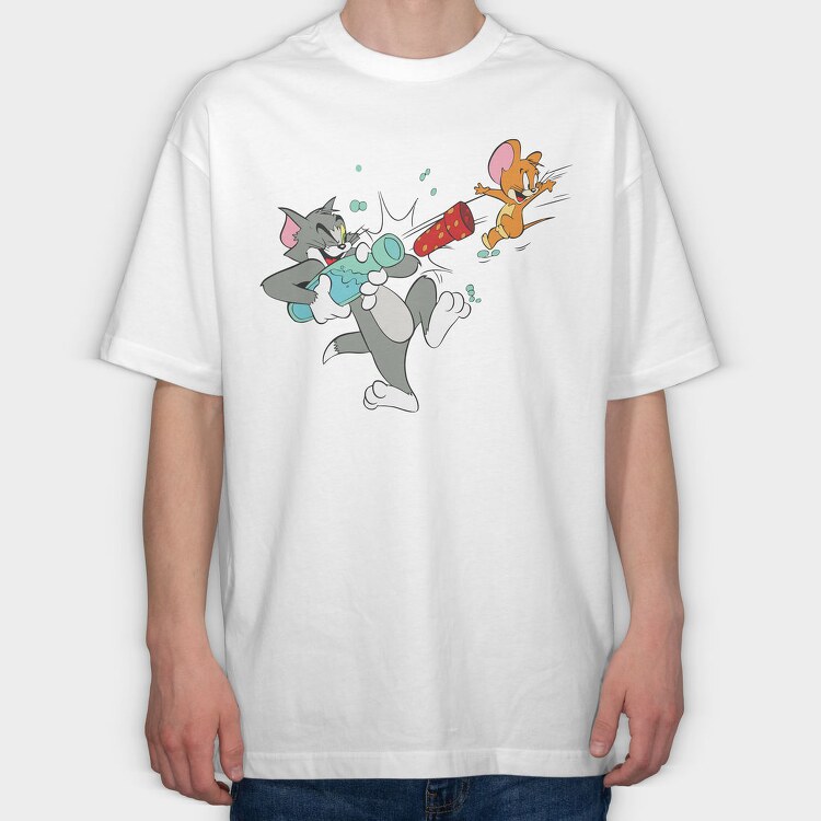 Tom and Jerry 17, Tricou Oversize Barbati (Unisex)