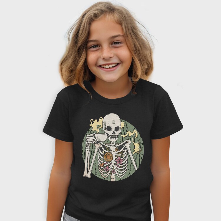 Skeleton With Coffee, Tricou Copii
