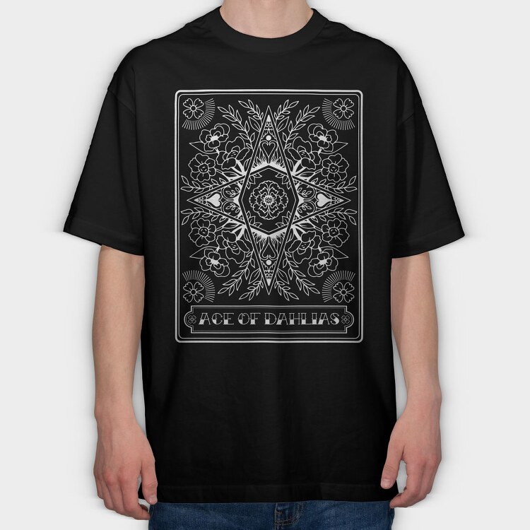 Ace Of Dahlias Flowers, Tricou Oversize Barbati (Unisex)