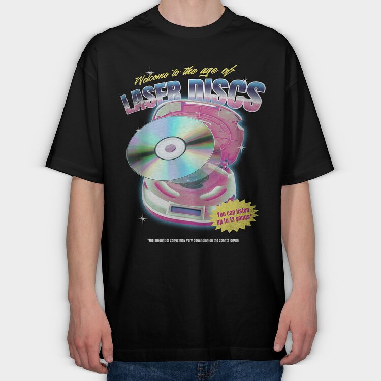 90s Laser Discs Age Of, Tricou Oversize Barbati (Unisex)