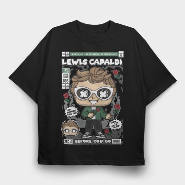 Lewis Capaldi, Tricou Oversize Barbati (Unisex)