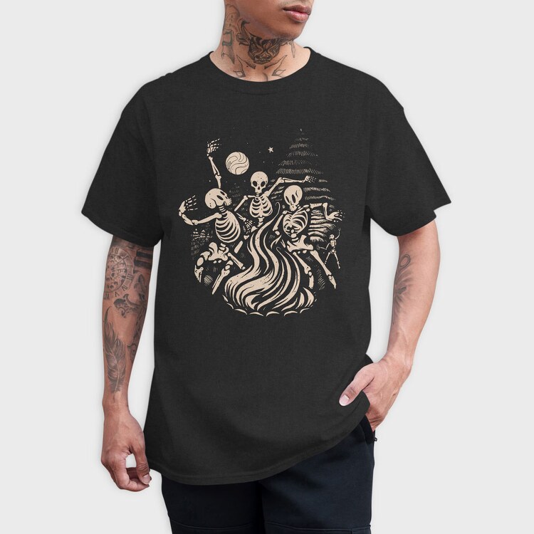 Skeletons Dancing Fire, Tricou Barbati (Unisex)