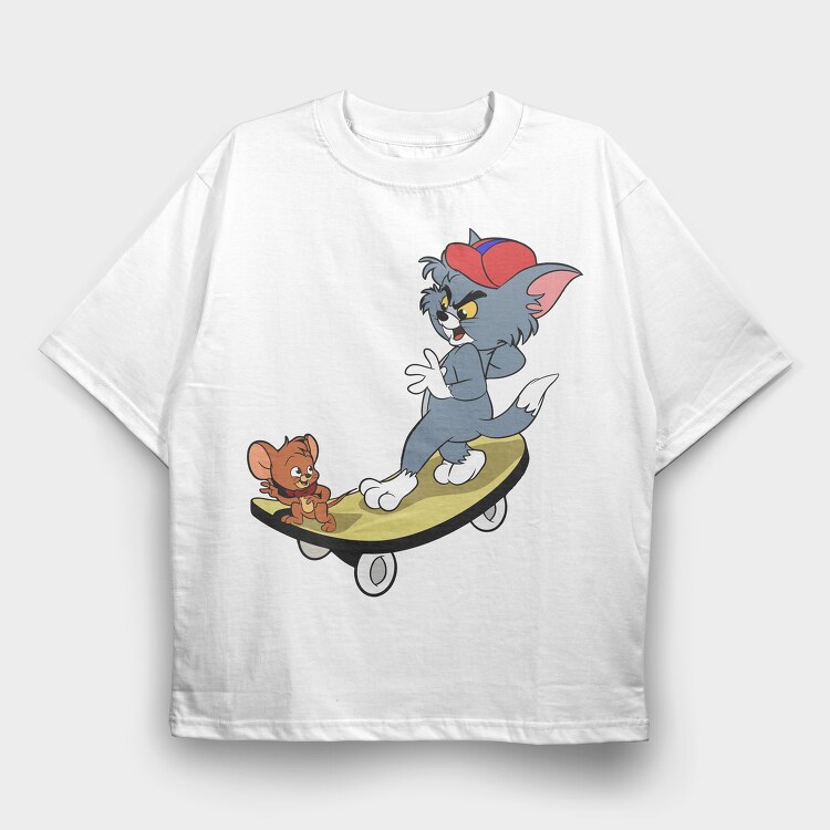 Tom and Jerry 24, Tricou Oversize Barbati (Unisex)