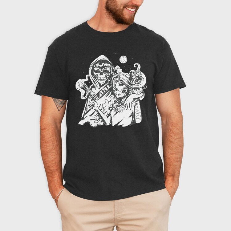 Couple Skeleton Costume, Tricou Barbati (Unisex)