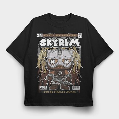 Skyrim, Tricou Oversize Barbati (Unisex)