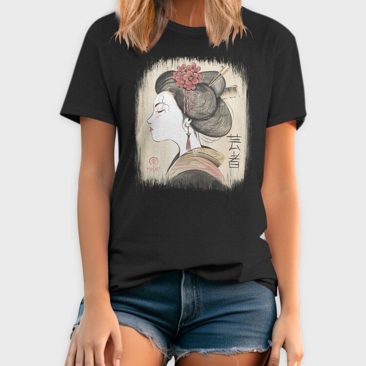 Geisha Traditional Vinttage, Tricou Barbati (Unisex)