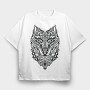 Celtic Tribal Wolf, Tricou Oversize Barbati (Unisex)